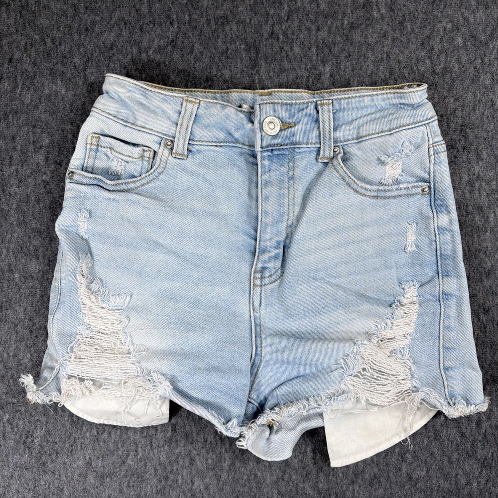 Wax Jean‎ Shorts Women's Small Butt I Love You Mid Rise Stretchy Distressed